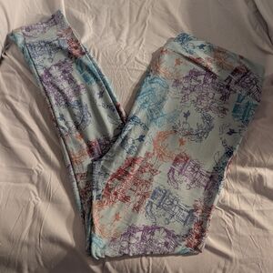 LuLaRoe Pooh Hundred Acre Woods scenes Leggings